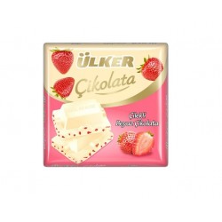 Ülker Kare Çikolata 60gr Beyaz Çilekli